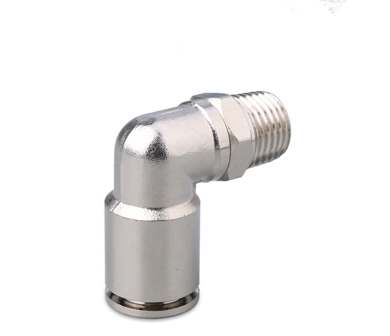 Brass Fitting Pneumatic Compressor Male Straight Compress Air Fitting Right angle elbow 4mm to M5,1/8",1/4" tube PL4M5,PL4-01