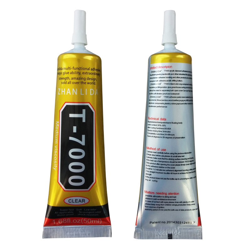 50ml svarta t -7000 lim multifunktionslim superlim flytande epoxilim för gör-det-själv hantverk glastelefonfodral metalltyg