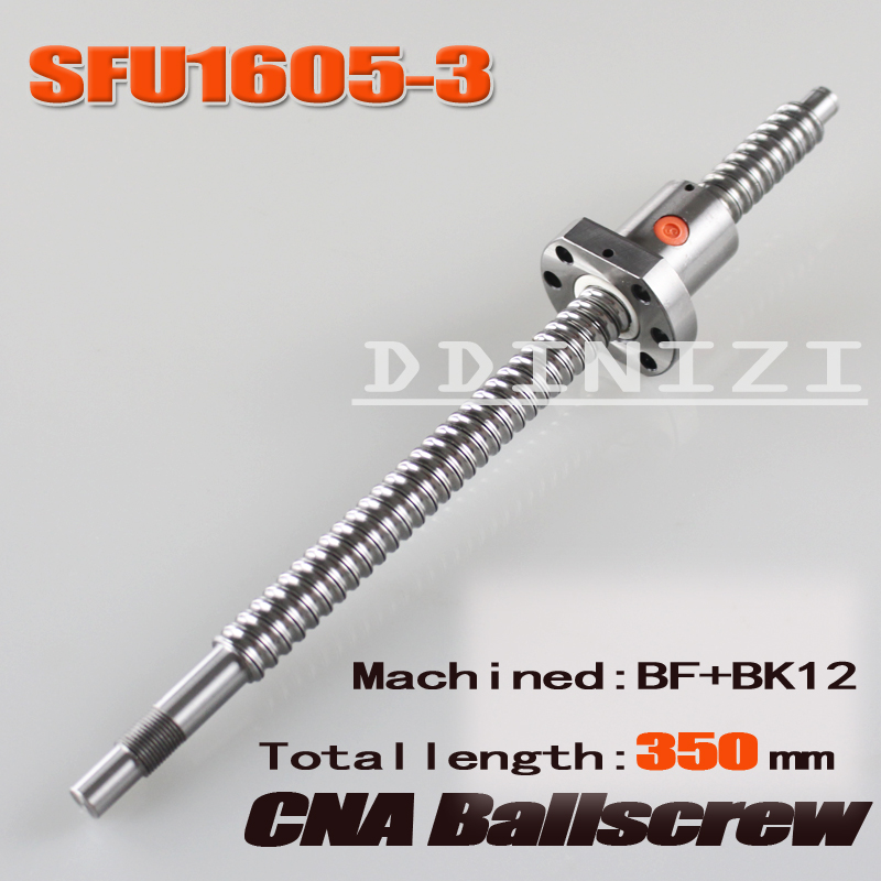 SFU1605 350mm RM1605 350mm SFU1605-3 Rolled Ball schroef 1 st + 1 st kogelmoerbehuizing + end bewerking voor BK/BF12 standaard verwerking