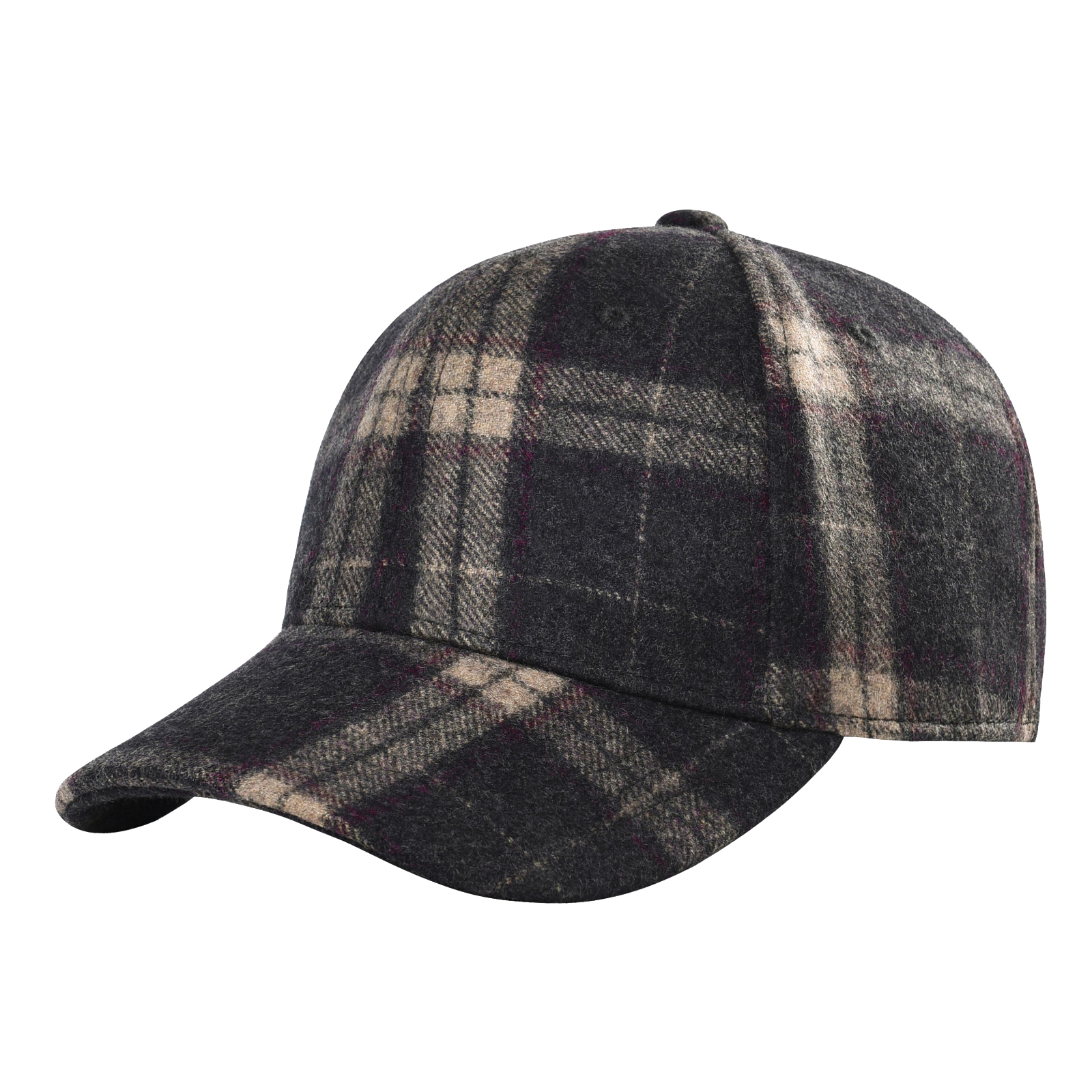 Botvela herrkeps i fiskbensmönstrad tweed, klassisk, åtsittande hatt i ullblandning , 835: S / Vit