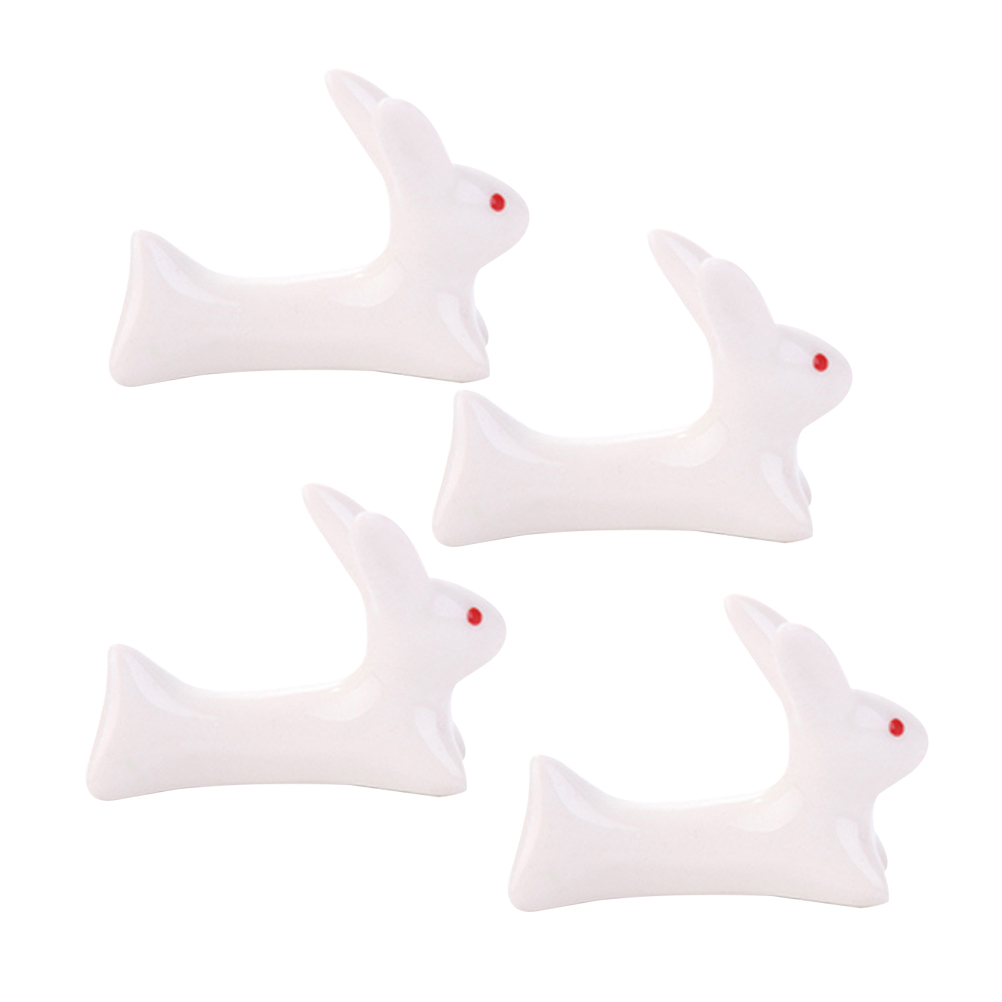 4Stck Hase bilden Essstäbchen Gestell Japanischen Stil Porzellan Löffel Halfter Essstäbchen Rest für Hotel und Haus