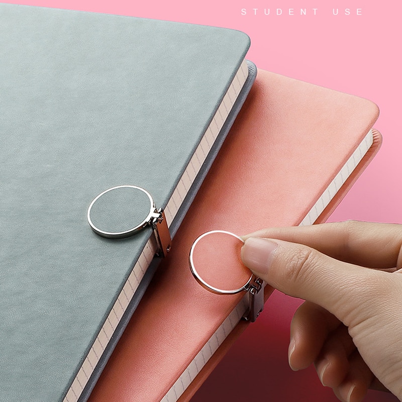 100 Sheets A5 A6 Notebook Diary Journal Planner PU Hard Cover Grid White Paper Month Planner Notepad School Study