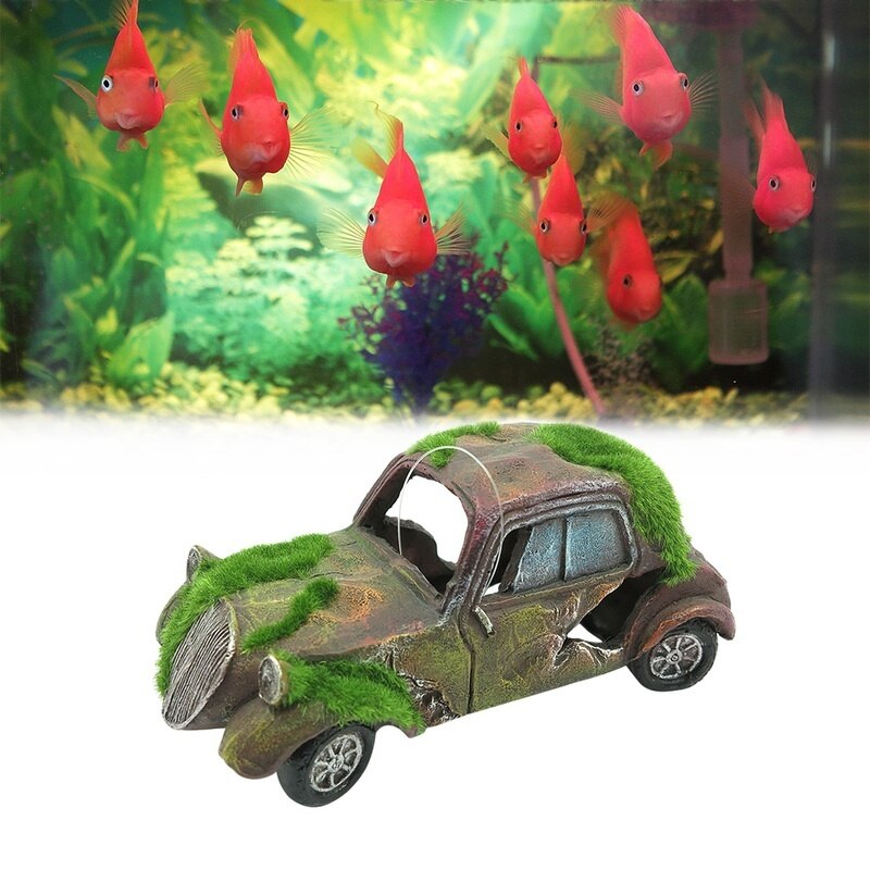 1pc mos decoratieve veilige niet-giftige imitatie oude auto ornament aquarium decoratie aquarium ornament decoratie