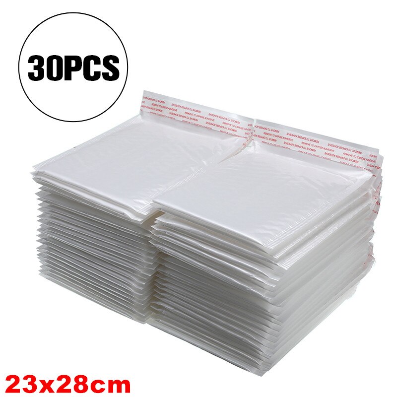 30 Stuks Van Verschillende Specificaties Wit Schuim Envelop Tas Mailers Enveloppen Met Bubble Zak Pakketten Tas: 23X28cm 30Pcs