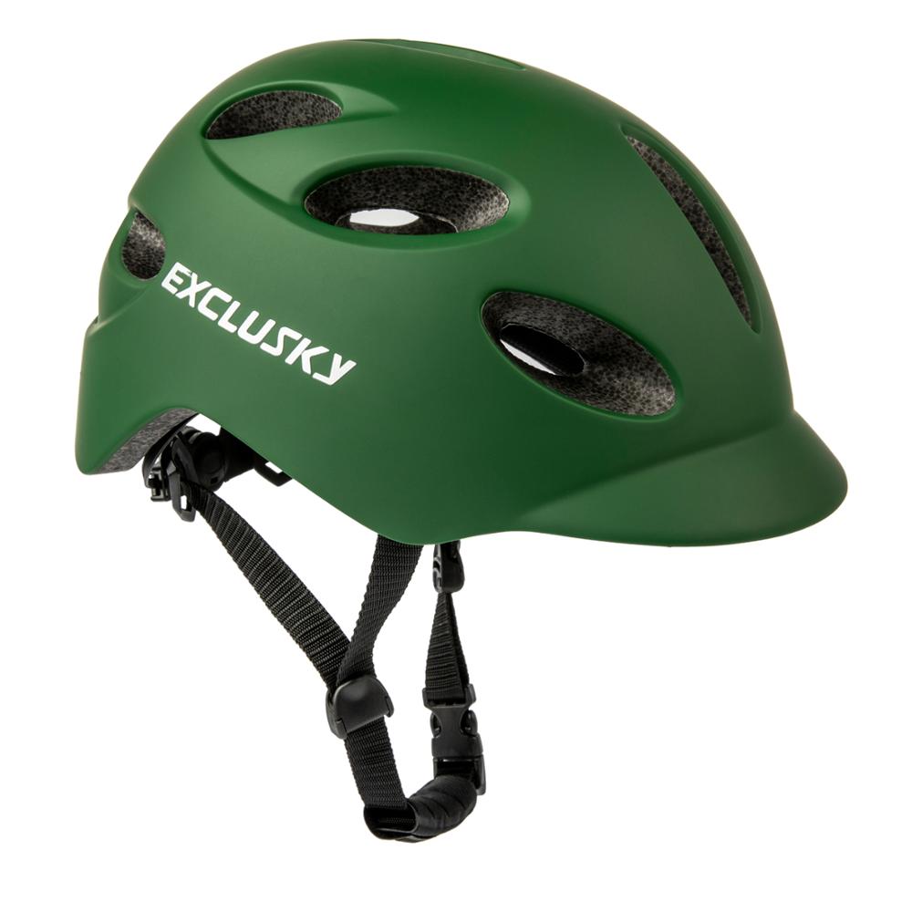 EXCLUSKY Adult Rechargeable USB Safety LED Road Cycling Bicycle Light Helmet Size M and L CE CPSC Certification: Army Green / L   59-62cm
