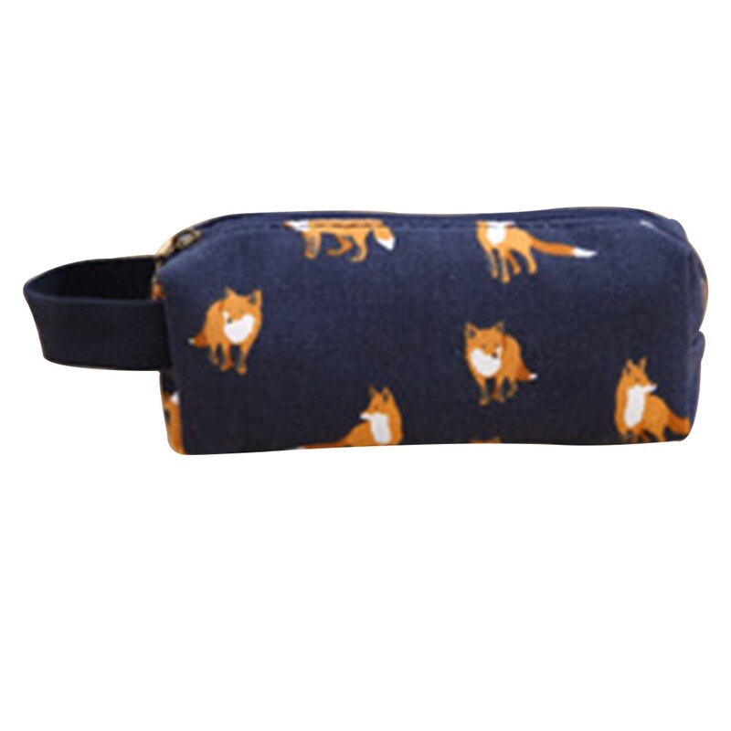 Nieuwigheid wasbeer alpaca vos canvas etui schrijfwaren kinderen grote capaciteit etui jongens meisjes etui schoolbenodigdheden: Bl