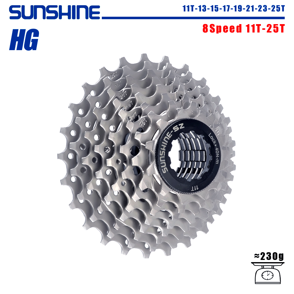 SUNSHINE Road Bike Cassette 8/9/10/11/12 Speed 23/25/28/32/34/36T k7 Cassette 8V 9V 10V 11V 12V for SHIMANO HG: Yellow