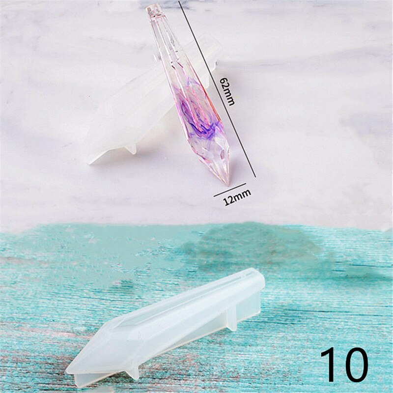 SNASAN Crystal pendulum wisiorek z otworem silikonowe formy narzędzie jubilerskie żywica epoksydowa UV formy suszony kwiat żywica dekoracyjne rzemiosło: 10