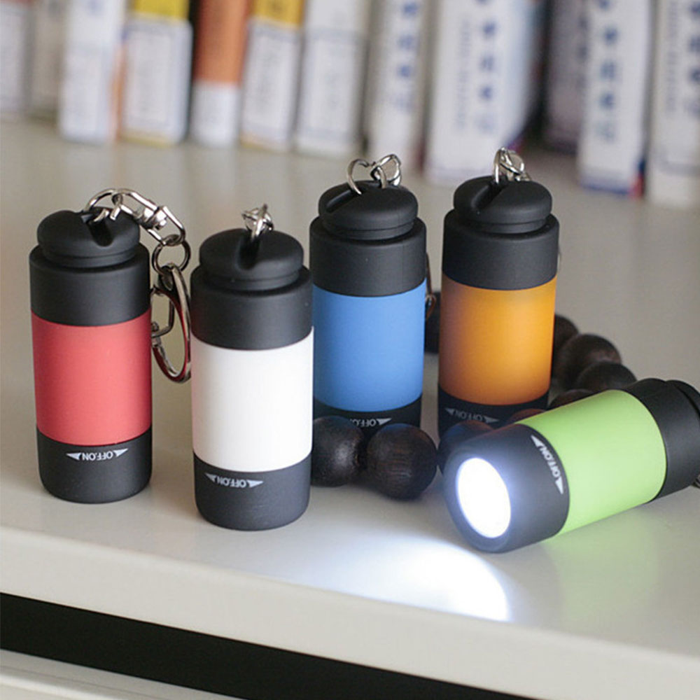 Portable Mini Torch Light USB Rechargeable Pocket Keychain Flashlights Waterproof Outdoor Hiking Mini Camping Lamp Lantern Torch