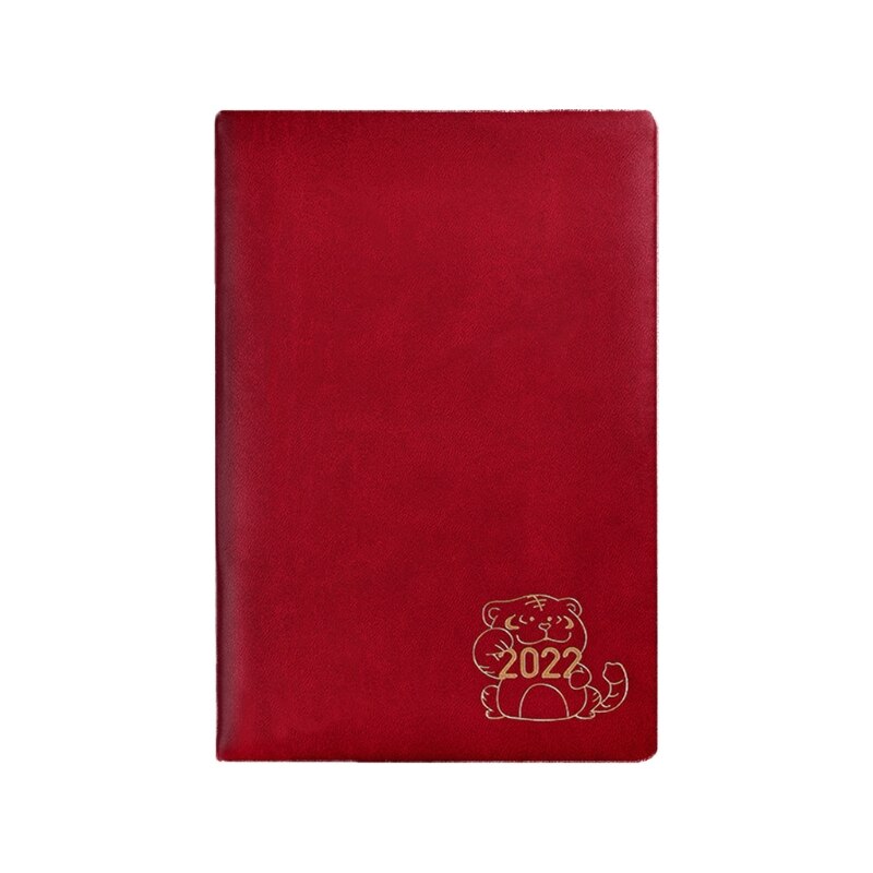 T8DB 2022 Daily Planner Appointment Diary with Hourly Timetable Ribbon Bookmark: dark red