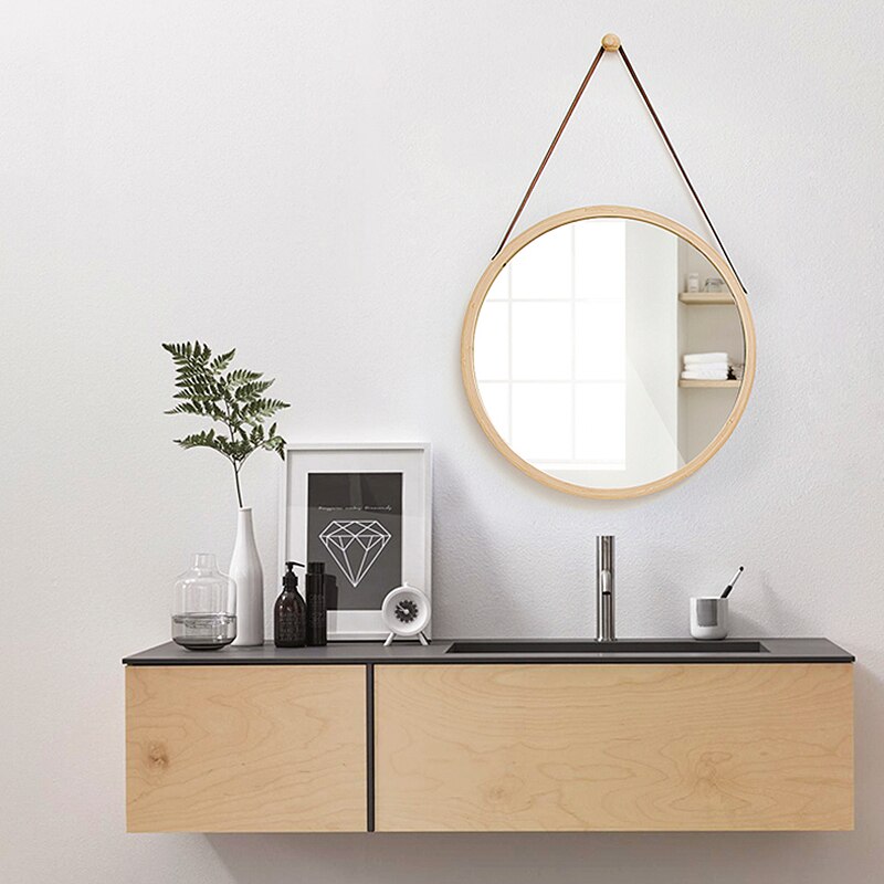Bamboo circular mirror