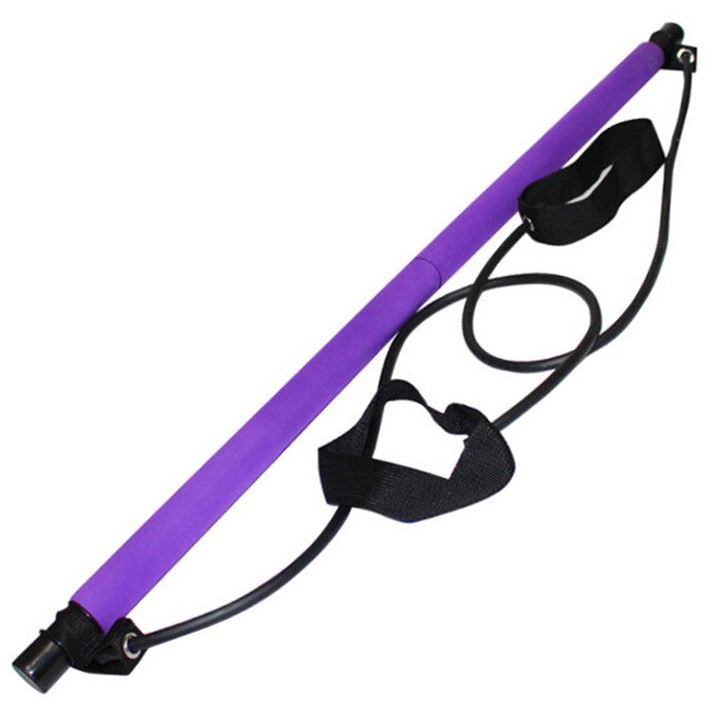 Bâton de barre de Pilates avec bande de résistance pour la salle de sport Portable: Purple