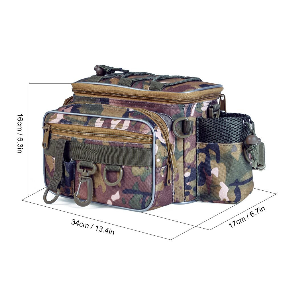 Blusea bärbar fiskeväska utomhus enkelaxel fiske midjepackväska fiske dragrulle pesca förvaringsväska vattentät