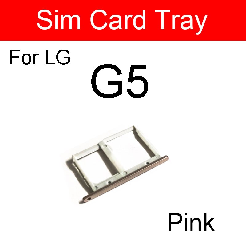 Sd memory sim-kort bakkeholder til lg  g2 g5 g6 g7 g8 g8x sim-kortlæser slot socket adapter reservedele tilbehør: G5 lyserøde
