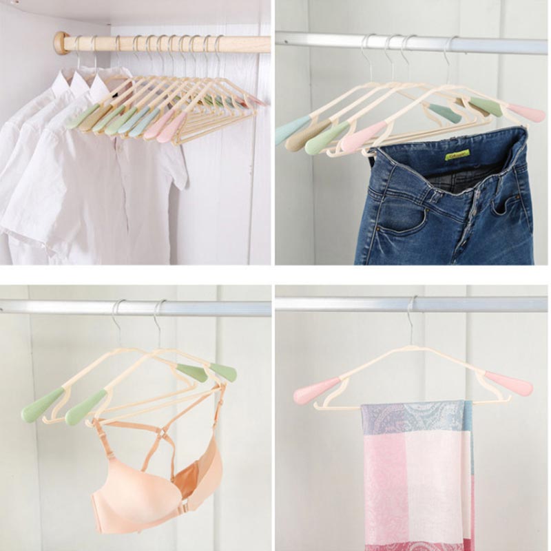 Cintres en plastique, à épaules larges, pour la maison et les adultes, Support multifonctionnel, Support de séchage antidérapant en plastique