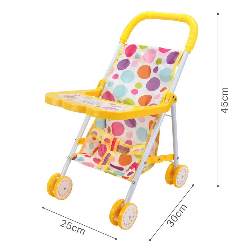 Kinderwagen Baby Carriage Hardcore Trolley Speelgoed voor Simulatie Pop Accessoire Meisjes Speelhuis Speelgoed: Rood