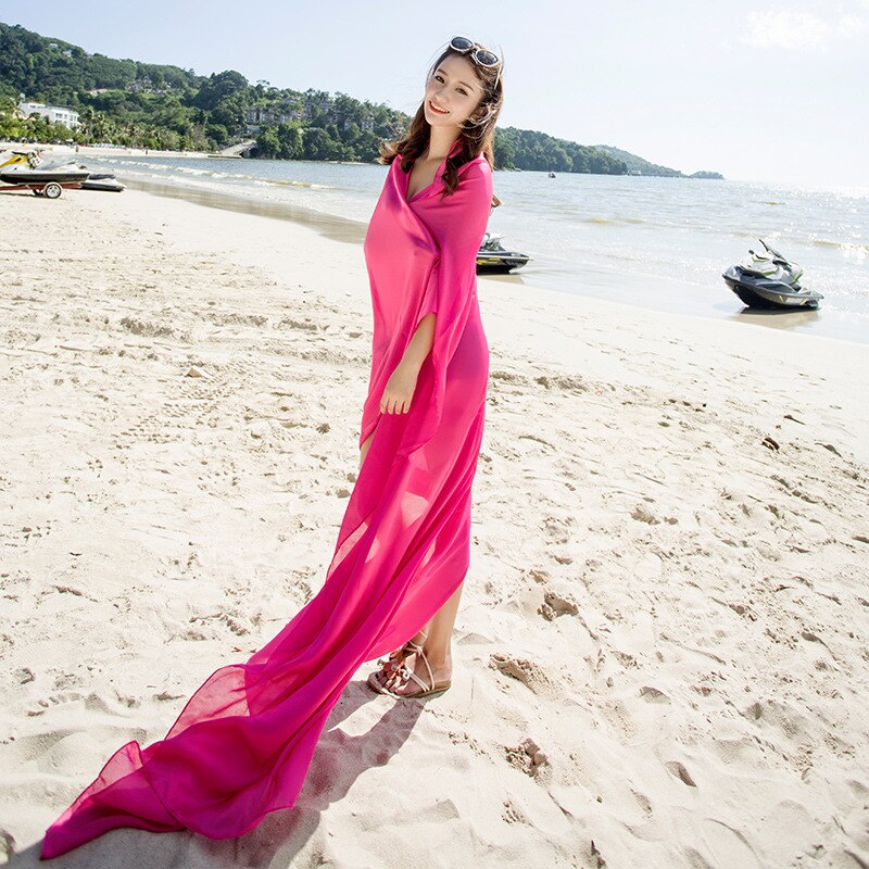 Las mujeres mantón abrigos de colores de caramelo simple Maxi abrigo chal suave mezcla mucho protector solar de verano sol playa 9 colores: Rose