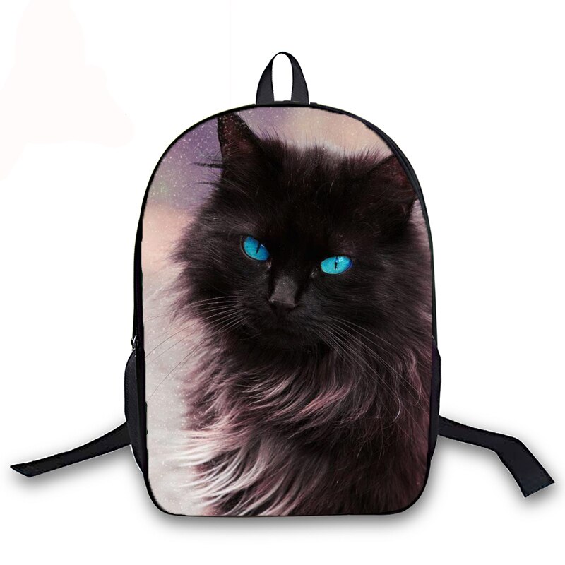 16 Inch Backpack with Usb Cable 3D Cat Reflection Tiger Prints School Bag for Boys Girls Kids Backpack Primary Student Schoolbag: 161-ff-11-13-4