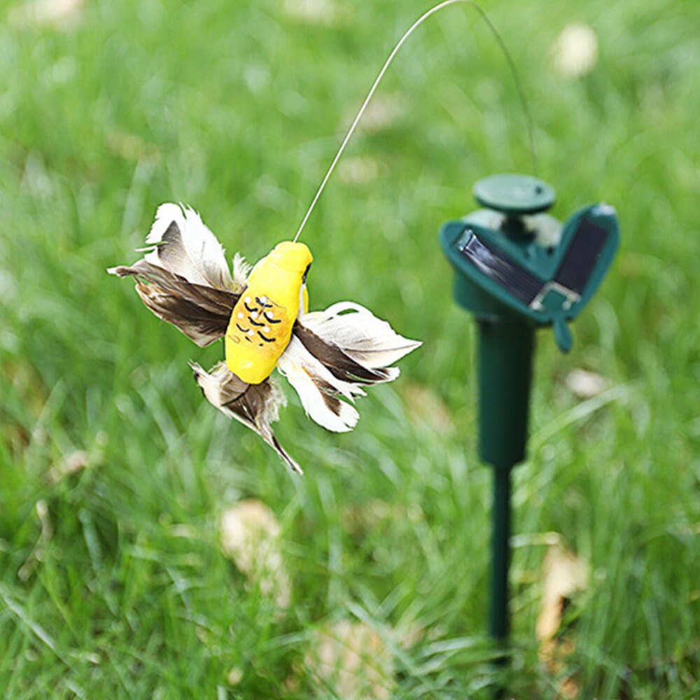 Solar rotating gardening pastoral mall shop decoration toys electric flying simulation Vibration Solar Power Dancing Butterflies: Bird