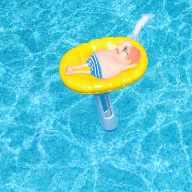 Schwimmendes poolthermometer, große schwimmschnur für außen-/innenpools, badewanne, whirlpool und teich