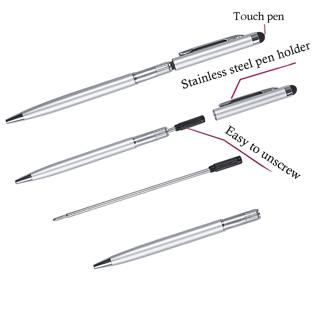 Touchscreen Pen Balpen Tweeërlei Gebruik Stylus Schrijven Levert Mobiele Telefoon Universele Mini Tool Voor Iphone Ipad Pen Balpen Sal