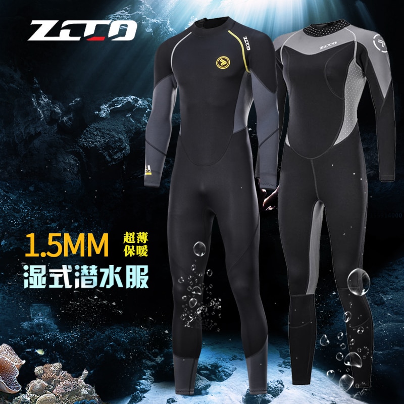 Full-body Men1.5mm Neopreen Wetsuit Surfen Zwemmen Duikpak Triathlon Nat Pak voor Koud Water Scuba Snorkelen Spearfishing