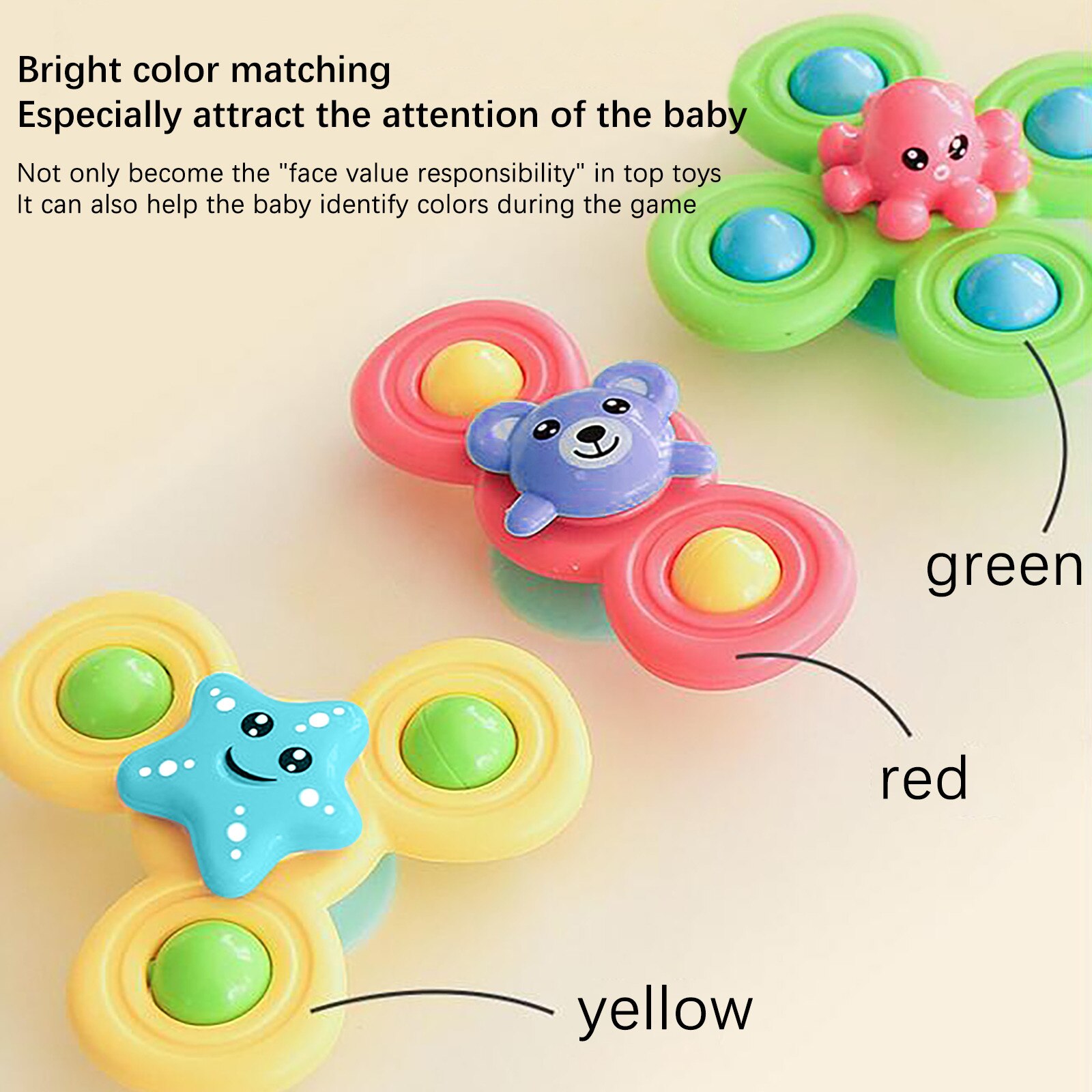 Baby Spielzeug Dreh Saugnapf Kreisel Spinner Spielzeug Baby Erwachsene freundlicher Lustige Spielzeug Klassische Gyroskop freundlicher Geburtstag Schlecht Spielzeug 3 stücke