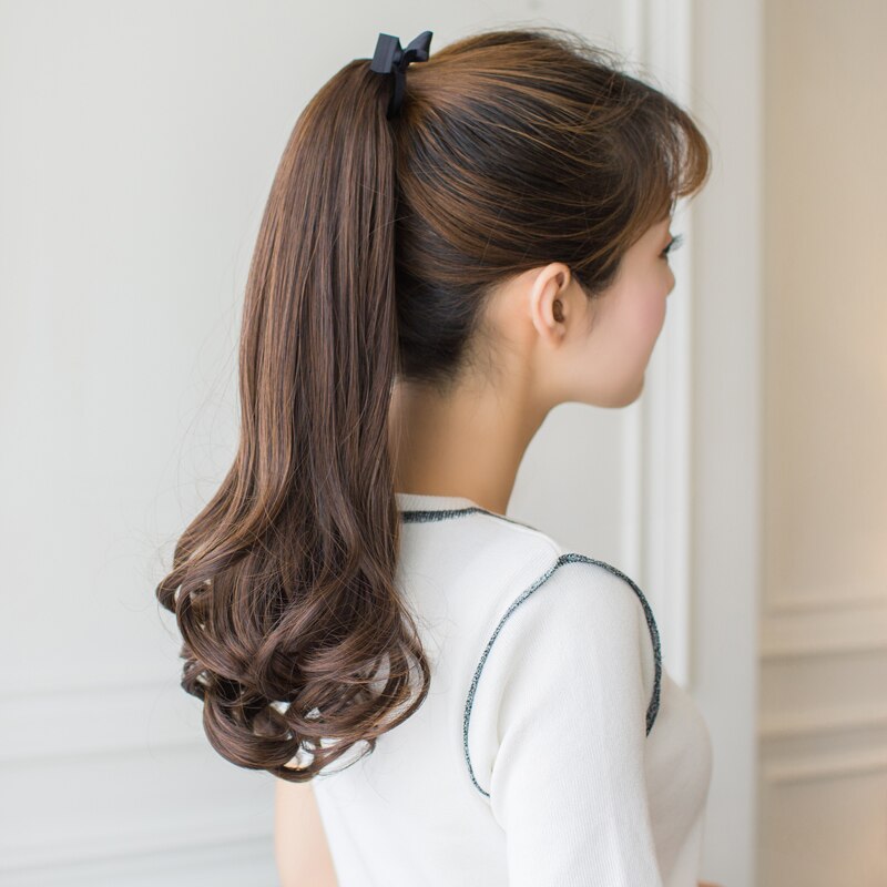 Lvhan slips på hestehale hair extension hale hairpiece langt krøllet syntetisk damehår