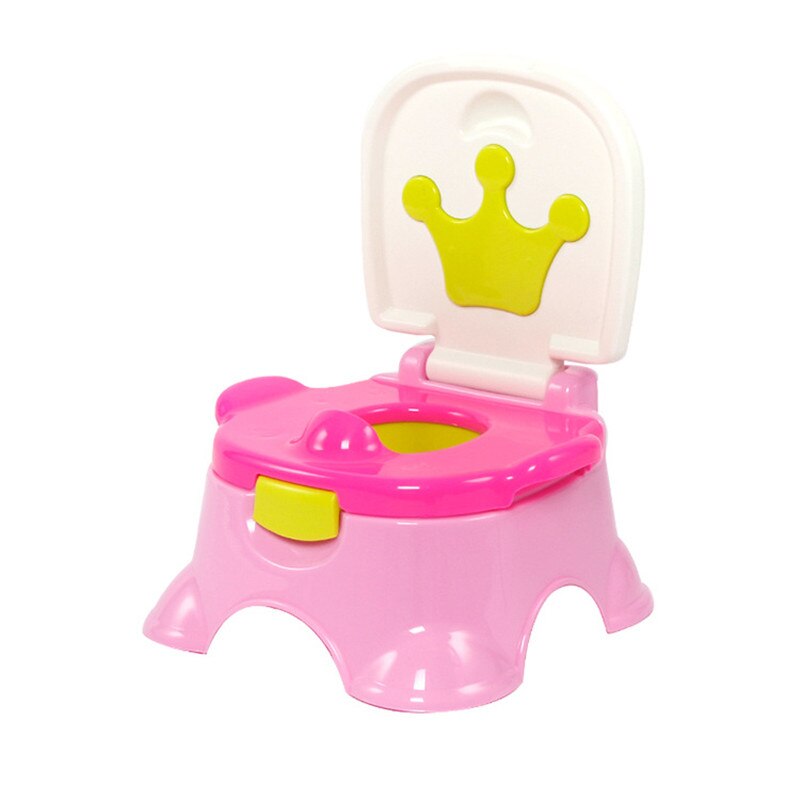 Børn potte barn baby pige pink krone pp toilet baby dreng blå krone skammel toilet spædbørn træning tisse wc toilet skridsikker urinal: Lyserød
