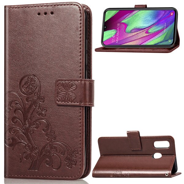 Voor Samsung A40 Case Flip Luxe PU Leather Back Cover Phone Case Voor Samsung Galaxy A40 EEN 40 GalaxyA40 A405F a405 SM-A405F tassen: Bruin