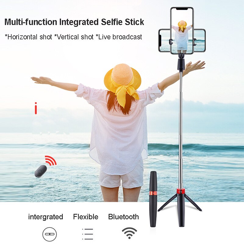 Uniwersalny zintegrowany 360 obrotowy statyw Selfie Stick dla iPhone Samsung Huawei Xiaomi Bluetooth uczenie się na pamięć migawki Monopod Y11