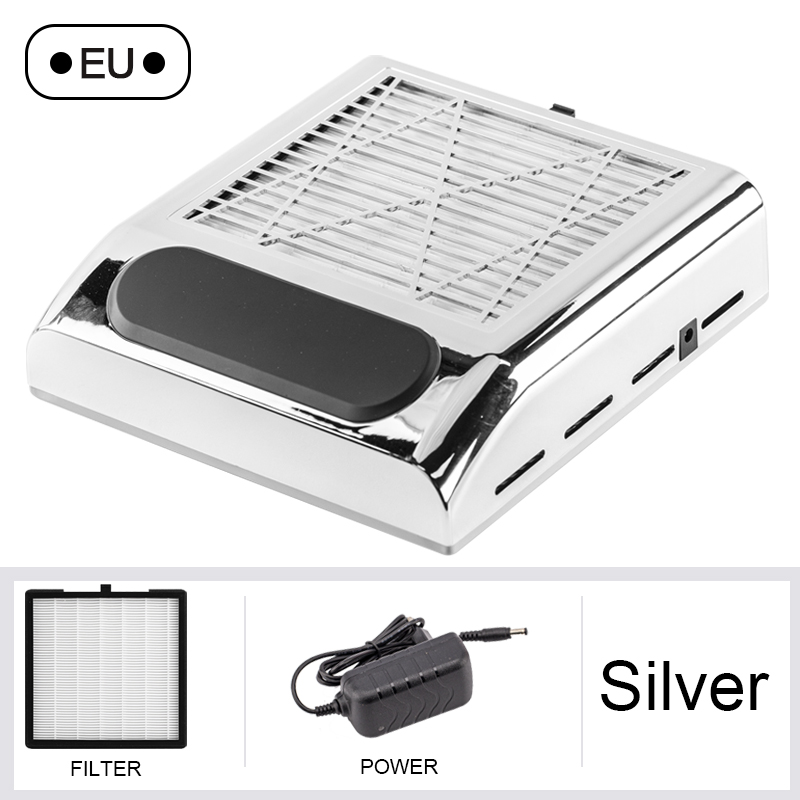 Coletor de pó para unhas, máquina de manicure, ferramentas, forte potência, aspirador de pó com filtro, extrator de unhas, ventilador, ferramenta para arte em unhas: YELLOW