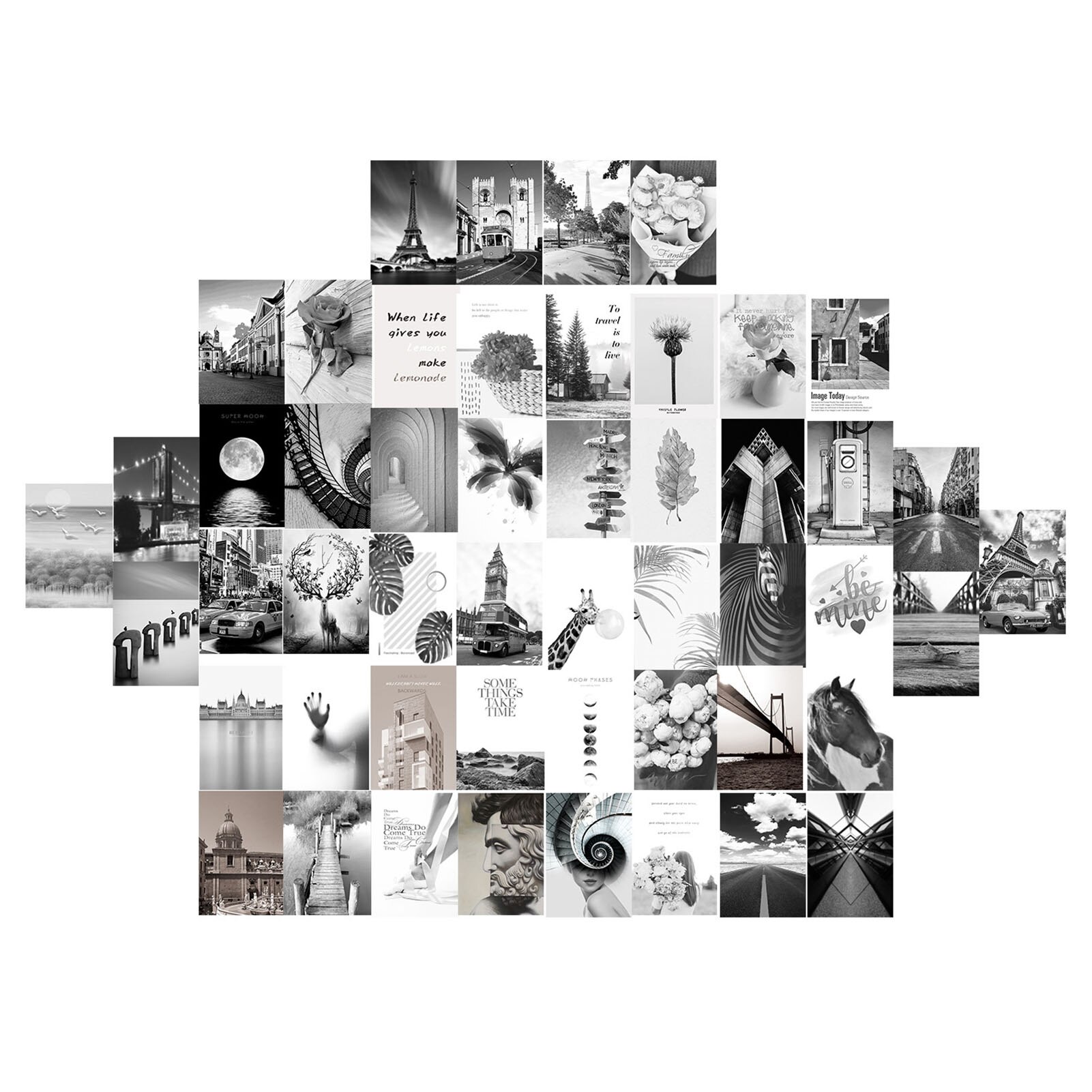 50 Pieces Wall Collage Kit Aesthetic Photo Art Bedroom Decor Mosaic Wall Decoration Strong Fade-resistant Beautifully Printed: Default Title