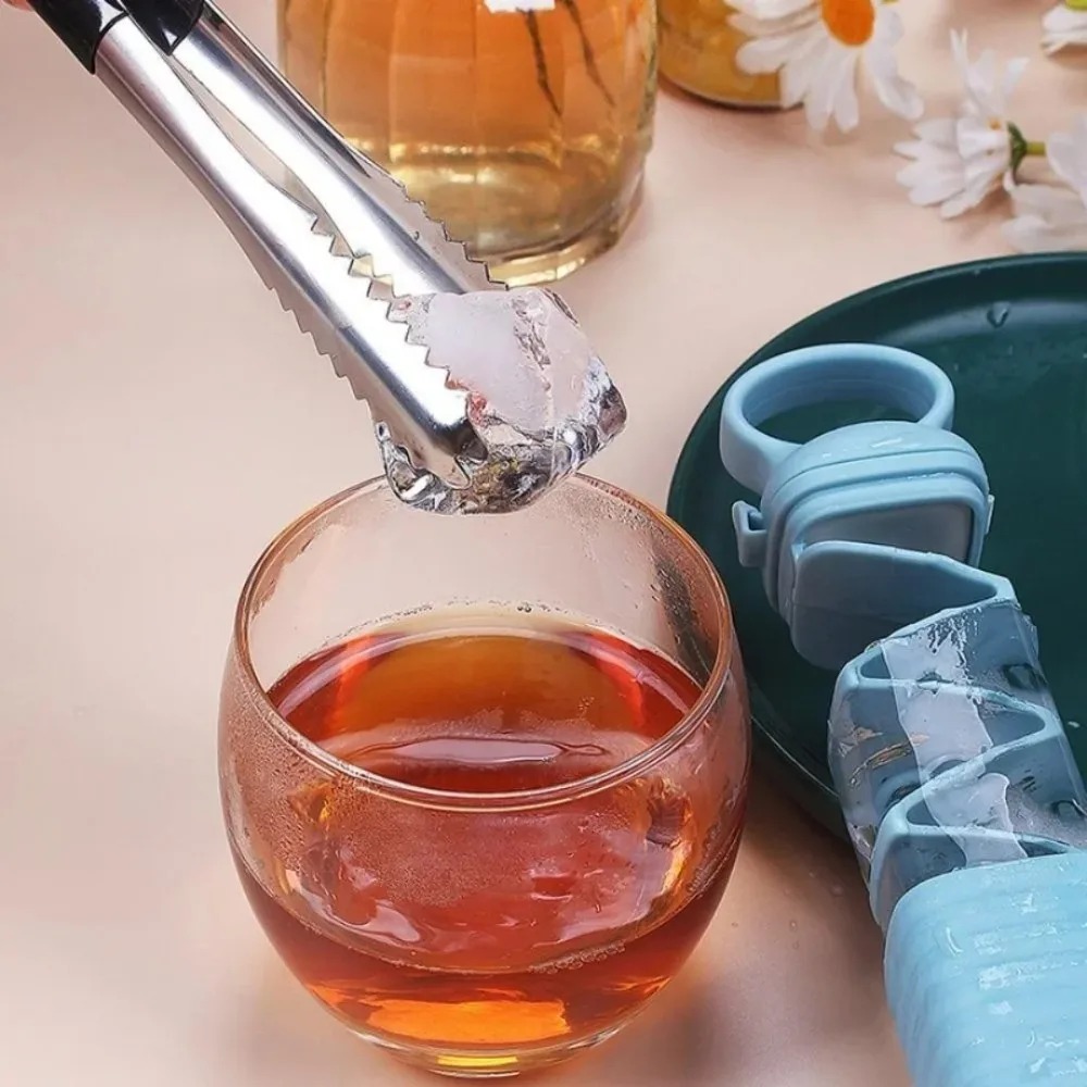 Ice Mold Press-type Ice Lattice Reusable Easy-press Ice Cube Tray with Lid Mini for Freezer Kitchen Supplies