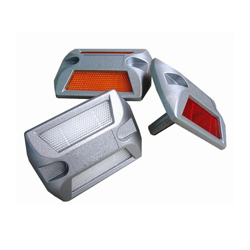 Aluminum Road Stud with Yellow PMMA Reflector, Solar Road Marker Light, solar pavement light