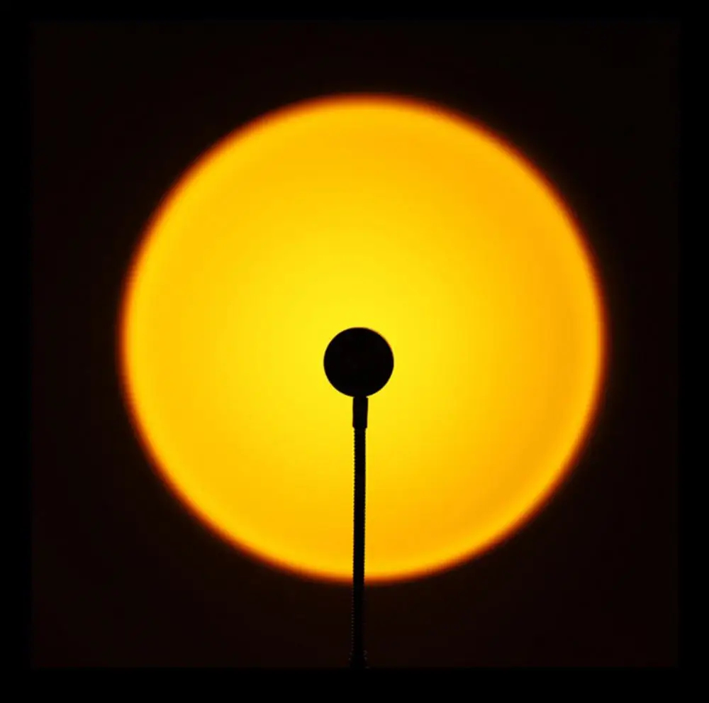 USB Solnedgang Projektor Lampe - 14 Tilstande Regnbue - Atmosfære Lys til Værelse Baggrund: Blå