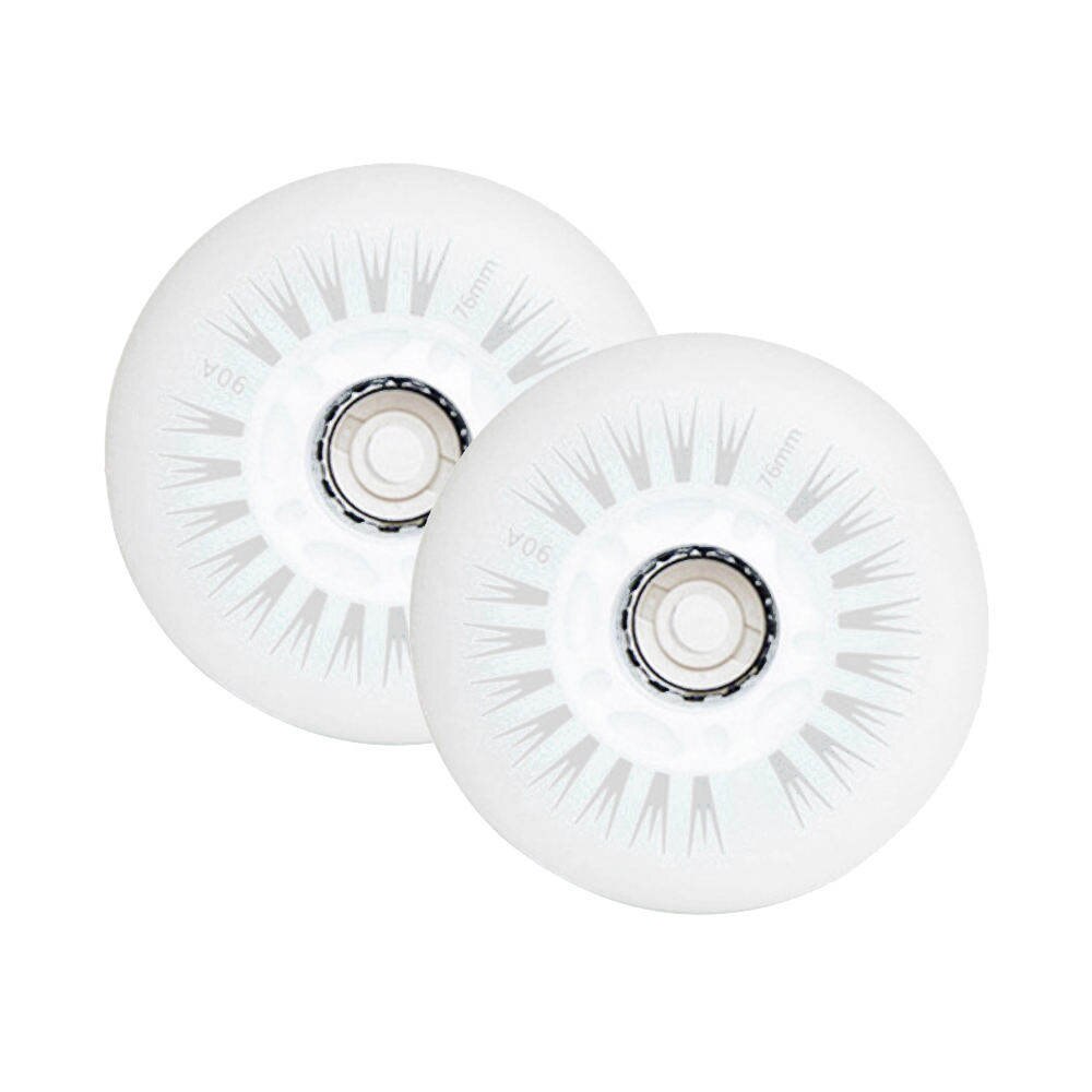 2 stk udendørs led lys inline glidende flash pu rullhjul 80mm inline skating blinkende hjul rollerblade holdbar: Hvid