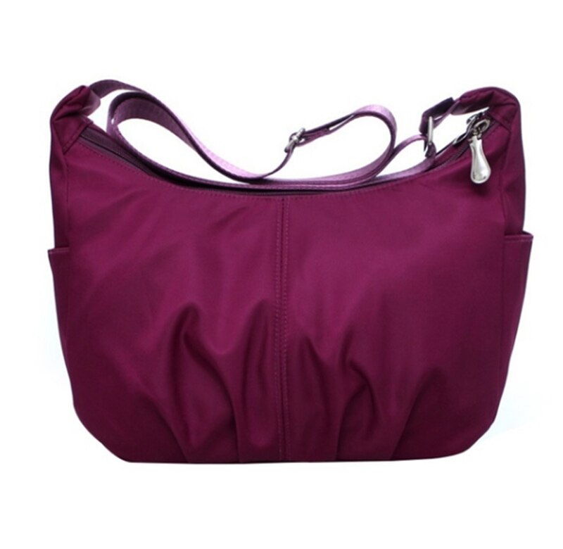 Waterproof Nylon Hobo Messenger Bags Women Crossbody Shoulder Bags Ladies Handbags Women's: Dark purple