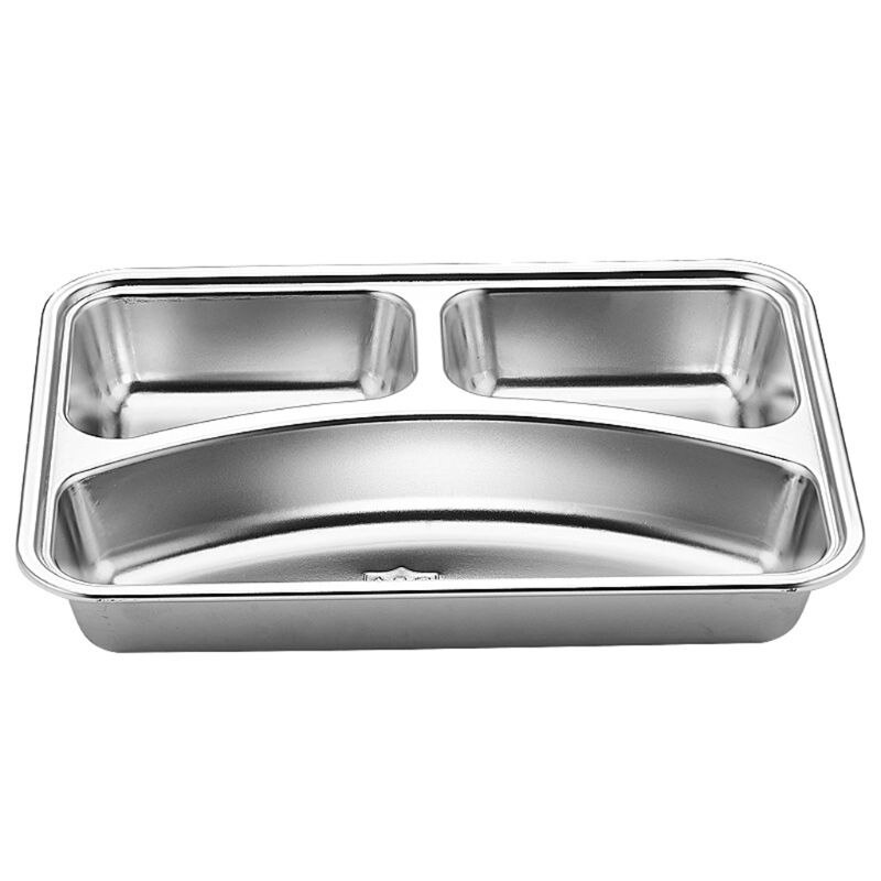Stainless Steel Divided Dinner Tray Lunch Container Food Plate for School Canteen 3/5/4 Section: 03