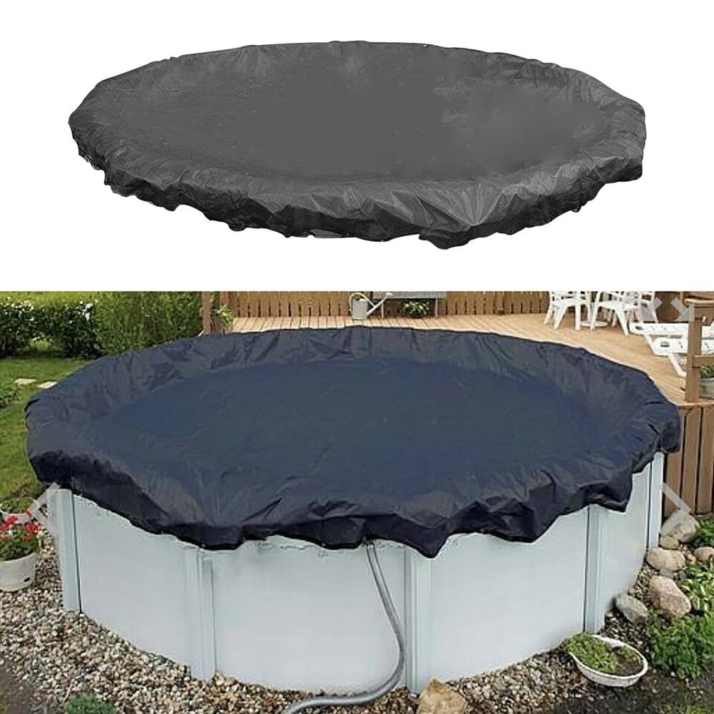 Oxford Cloth Pool Cover Outdoor Round Leaf Proof Cloth UV Resistant Tarpaulin Antifouling Protective Tarps Swim Pool Fixed Cover