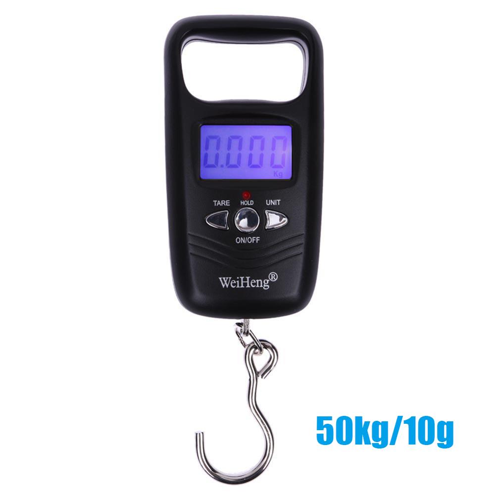 Draagbare Digitale Weegschaal 40/45/50Kg 10/100G Mini Schaal Digitale Vissen Bagage Reizen Elektronische weegschaal Weging Wegen Gereedschap: 50kg 10g