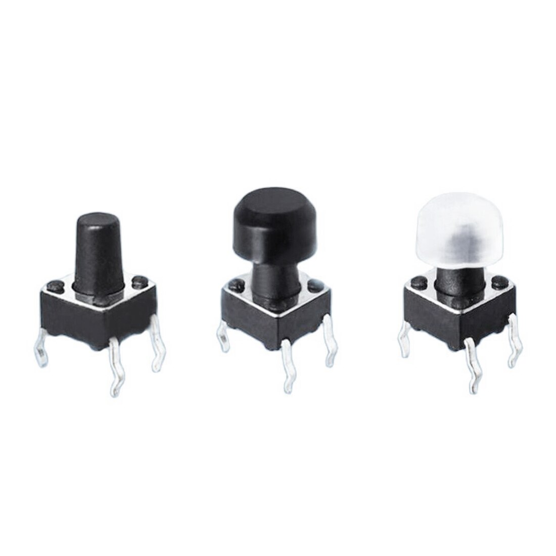 100pcs 6*6mm Transparent/Black Round Button Cap Tactile Switch Caps for 6*6mm Tactile Switches Price