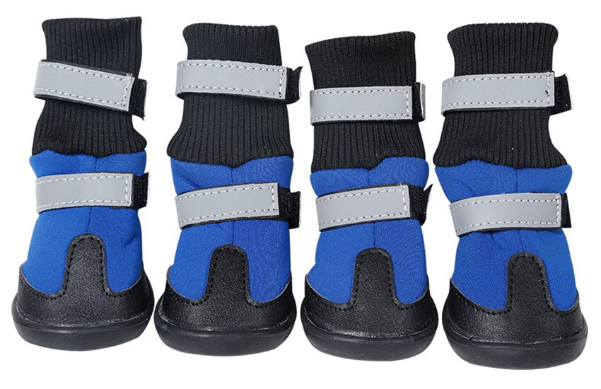 Hond Schoenen Voor Chihuahua Anti Slip Waterdichte Huisdier Kat Regen Schoenen Rubber Laarzen Voor Vier Seizoenen Franse Bulldog Huisdieren Sneeuw booties: Blue / S