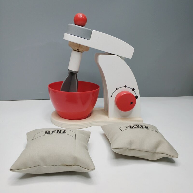 Per bambini In Legno Giochi Di Imitazione Set Pretend Tostapane macchina per il Pane macchina per il Caffè gioco giocattolo per bambini mixer da cucina Giocattolo Educativo: Blender-white