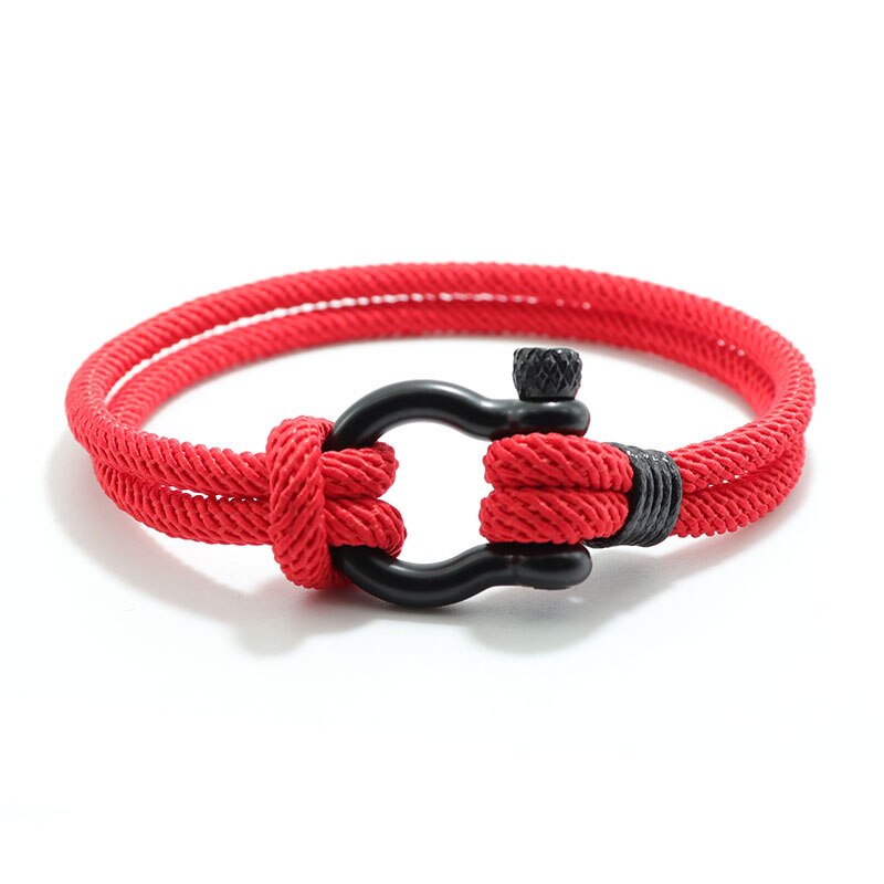 Nueva Pulsera para hombre, pulsera de cuerda de la suerte de 4mm para hombre, para novio, Brazalete de supervivencia al aire libre, Pulseira Masculina, Pulsera de cadena de cordón: Marrón rojizo