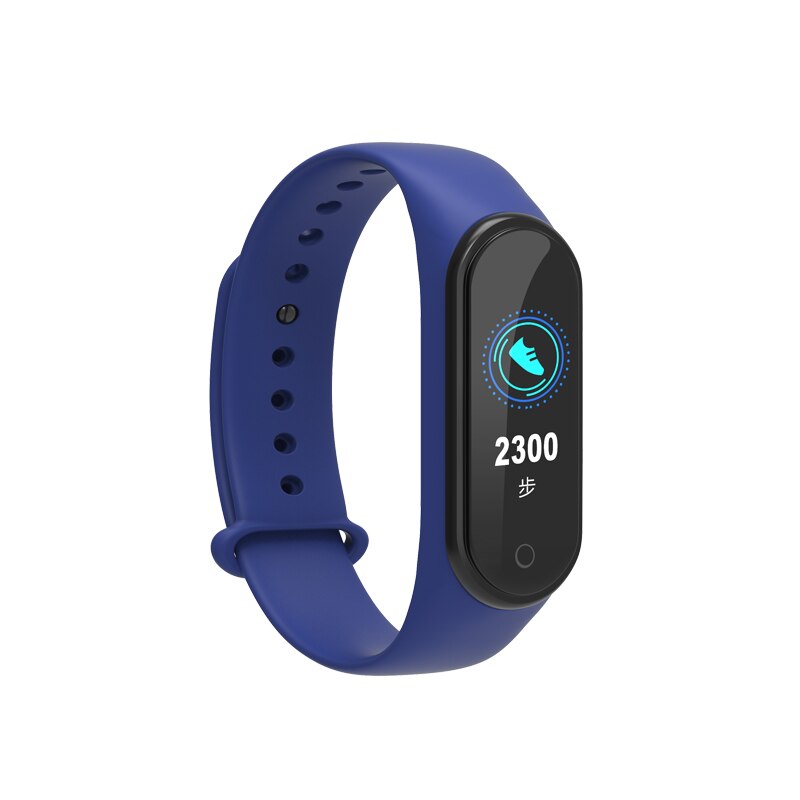 Pulsera inteligente para hombre y mujer, brazalete deportivo con Monitor de ritmo cardíaco, podómetro, control de temperatura corporal,: Azul