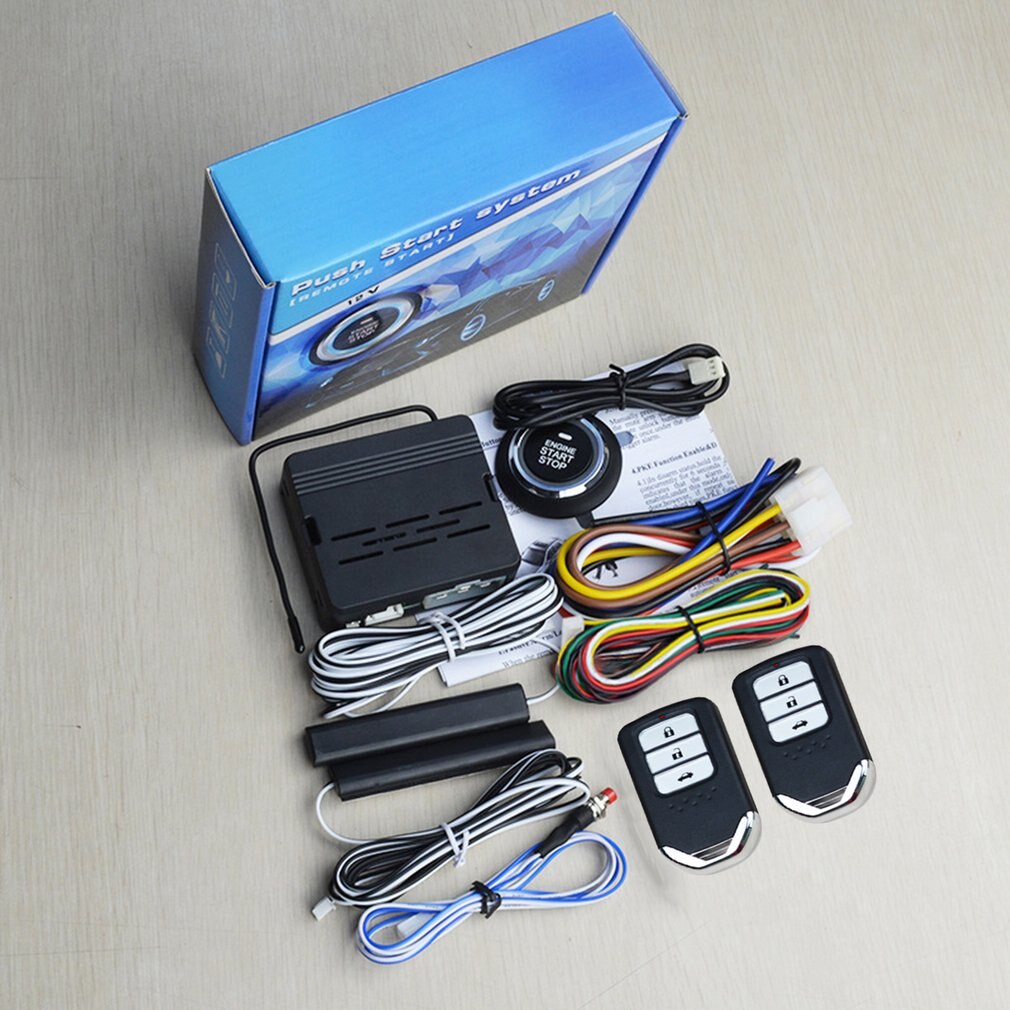 Original Car Keyless Entry System One Button Universal Start Vibration Alarm Pke 12V Remote Control Induction Starter