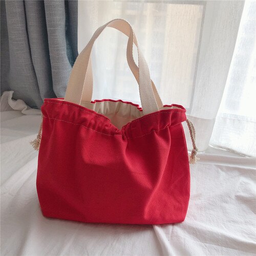 Trekkoord Tassen Vrouwen Casual Solid Canvas Handtassen Pouch Mini Draagbare Schouder Purse Koreaanse Stijl Ulzzang Vintage Harajuku Chic: 11