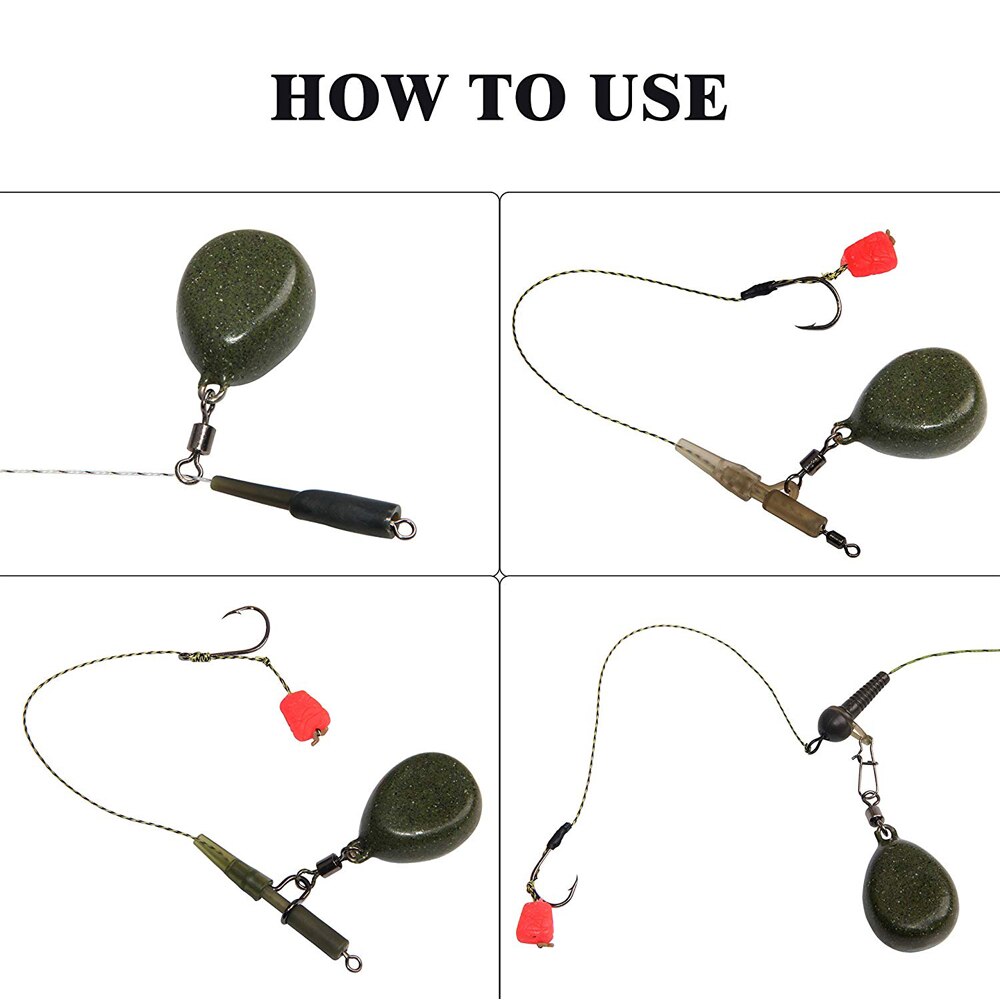 6Pcs Fishing Sinker Flat Pear Swivel Sinker Weights 2oz Coated Tapered Flat Pear Weights For Carp Fishing Accessories