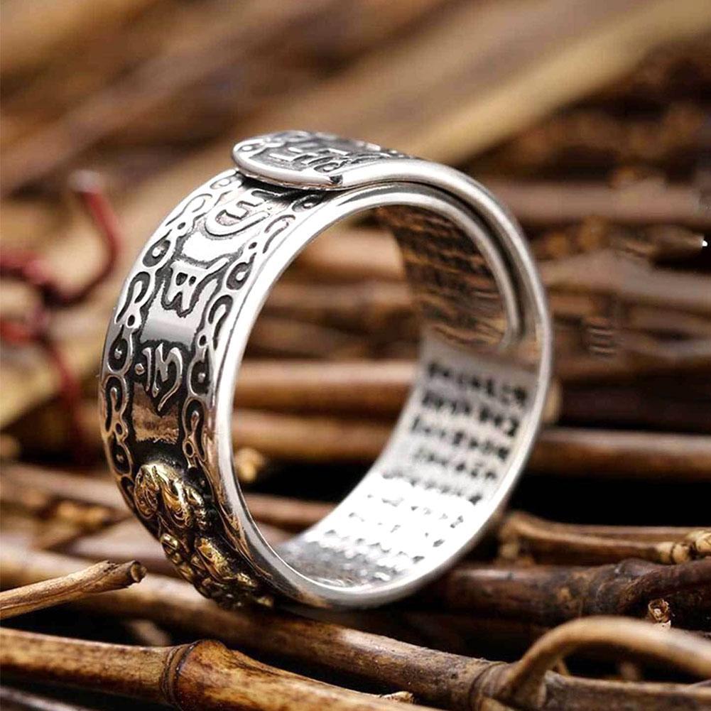 Feng Shui Pixiu Charms Ring Women Amulet Wealth Lucky Open Adjustable Ring Men Buddhist Jewelry Rings Unisex